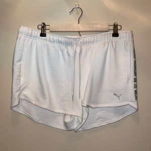 Puma White Cloth Shorts Womens Large